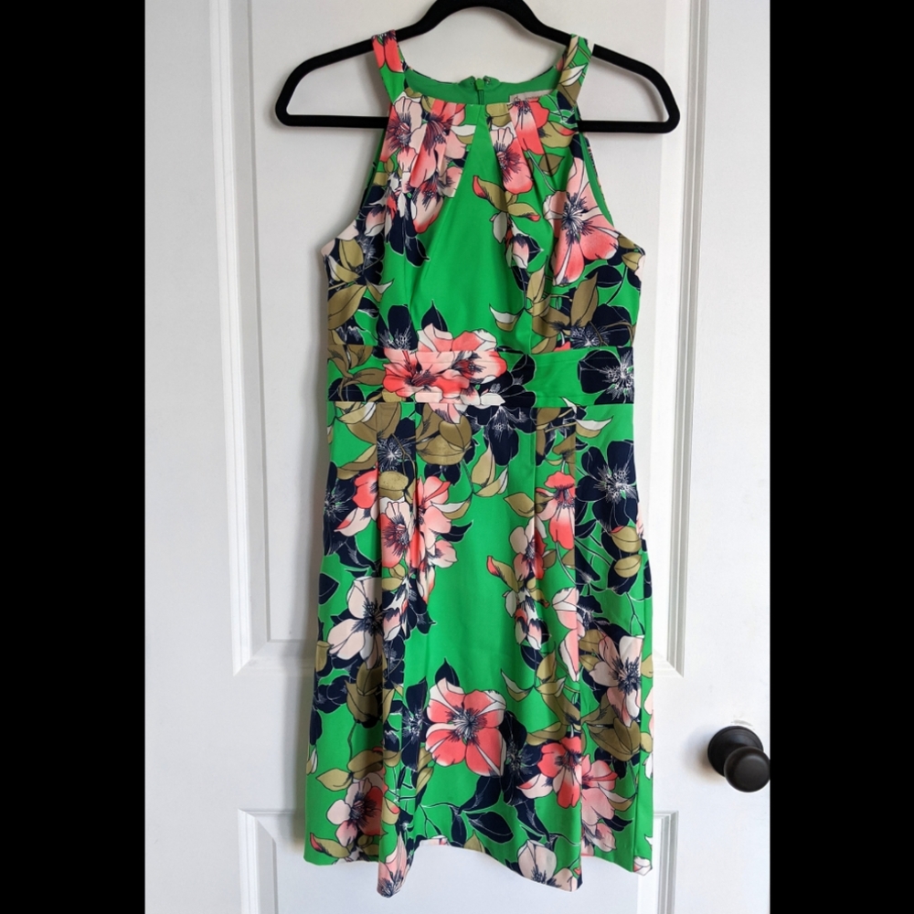 🌺 DB Green Floral Midi Dress - Size 4